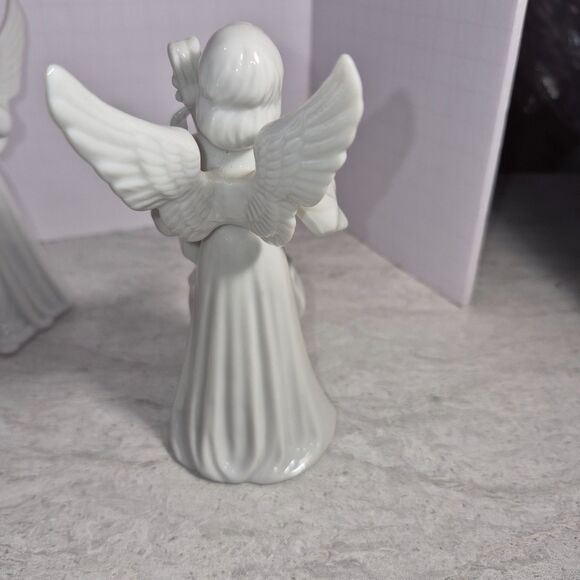 3 White Tengra Angel's 6ins Tall Porcelain Girl's Figurine, - Picture 12 of 16